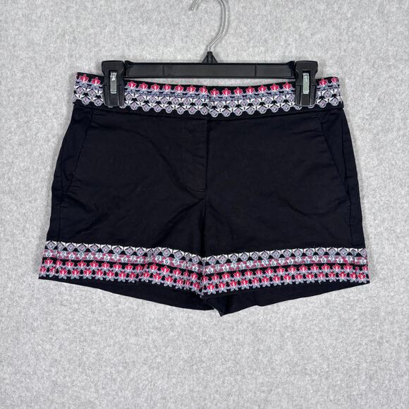 Loft Shorts 00 Black Chino Embroidered Low Rise Pockets Y2K Boho Academia‎ 3.5" - Picture 1 of 10